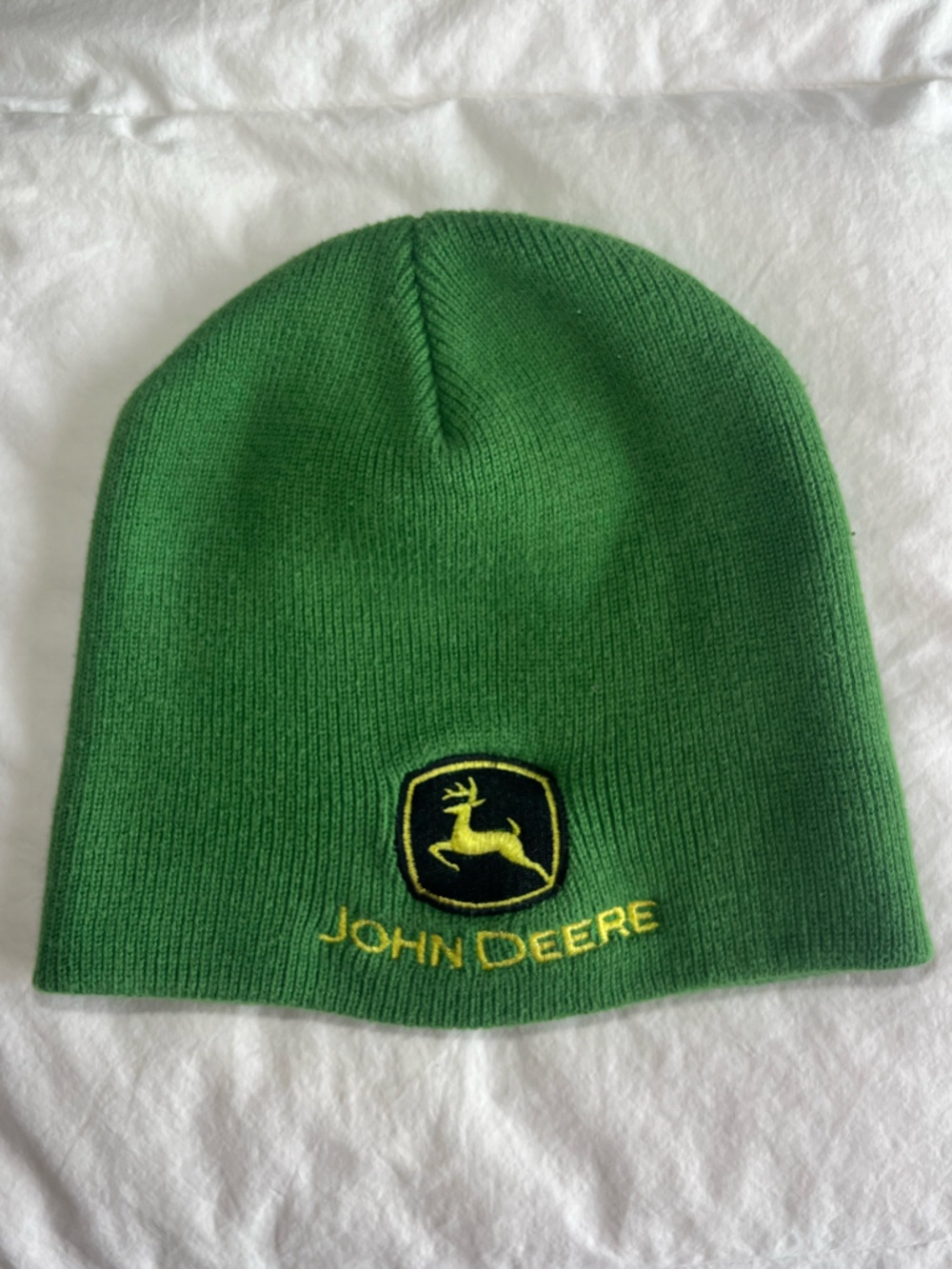 John Deere Green Embroidered Beanie Youth